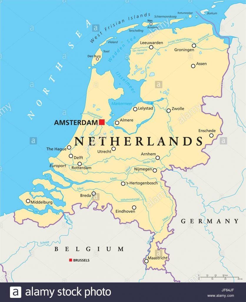 Mapa Rotterdam eta amsterdam