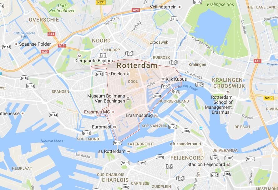 Rotterdam-zentro mapa