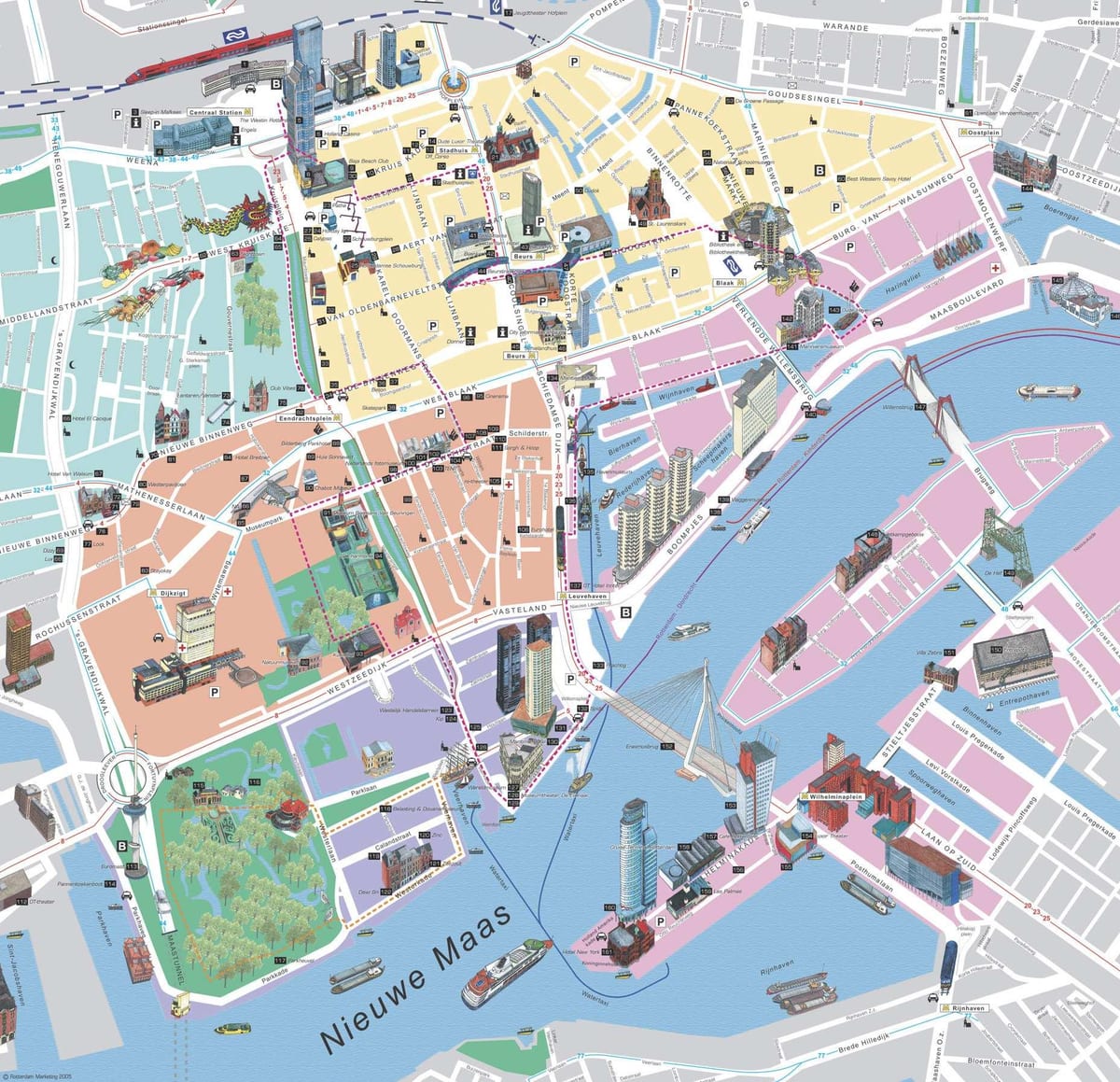 Mapa Rotterdam bisitak 