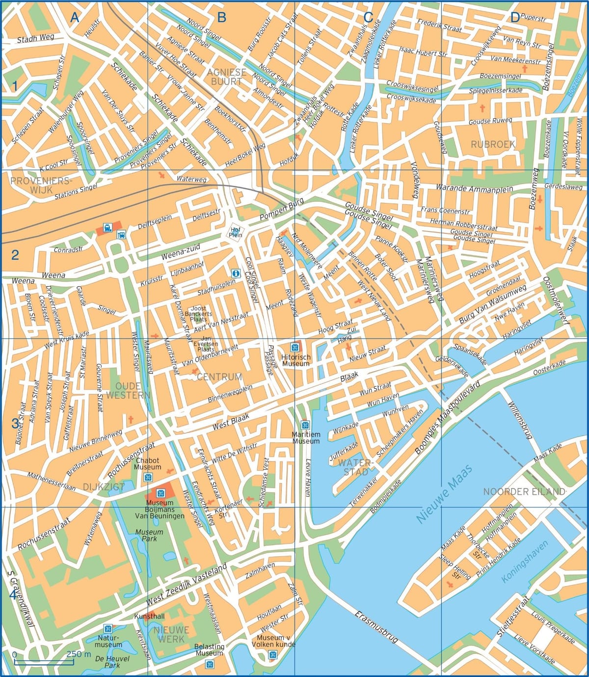 Mapa Rotterdam kalean 