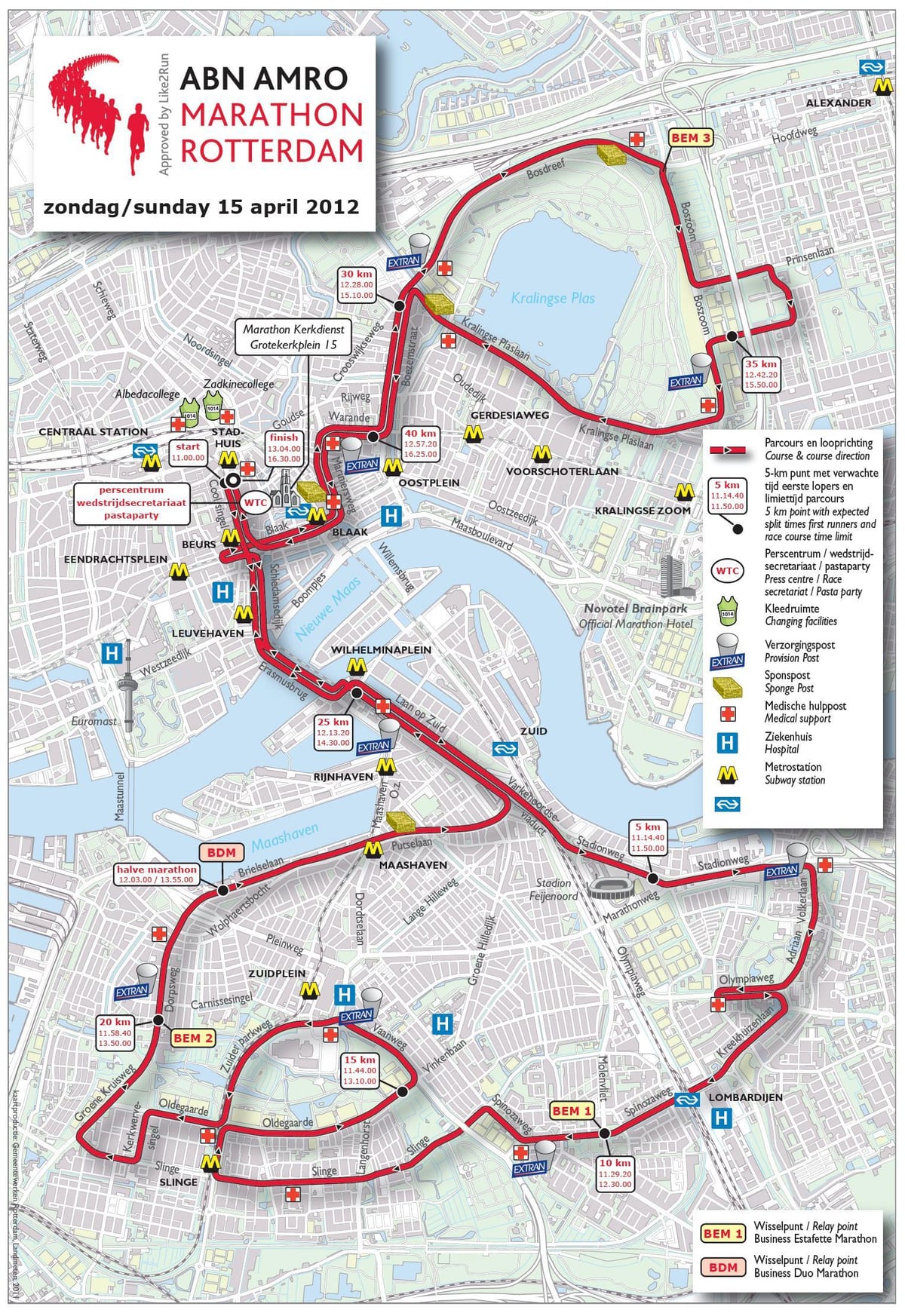 Mapa Rotterdam maratoia 
