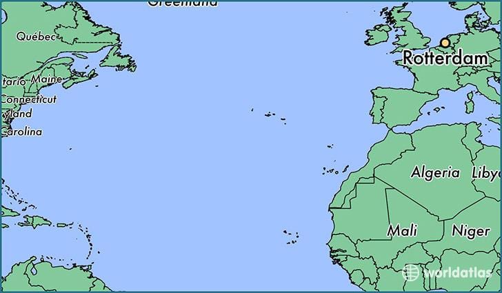 mapa Rotterdam munduko 